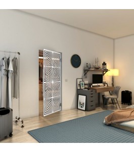 Pendeltür - Fineprint Model 069 Weiss auf Grauglas