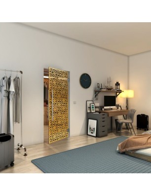 Pendeltür - Fineprint Model 180 Gold auf Grauglas