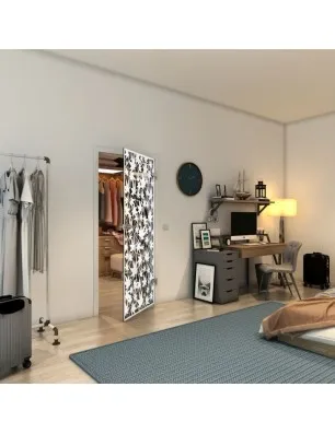 Ganzglastür - Fineprint Model 192 Weiss auf Grauglas