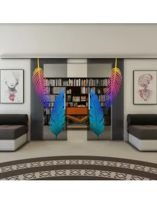 Glasschiebetür SLIM-LINE - Fineprint Model 129 Verlauf auf Grauglas