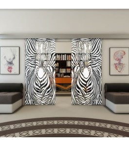 Glasschiebetür ECO-LINE - Fineprint Model 023 Weiss auf Grauglas