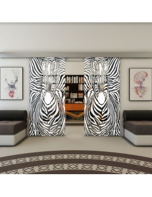 Glasschiebetür ECO-LINE - Fineprint Model 023 Weiss auf Grauglas