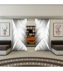 Glasschiebetür ECO-LINE - Fineprint Model 026 Weiss auf Grauglas