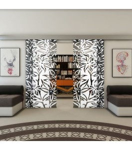 Glasschiebetür ECO-LINE - Fineprint Model 094 Weiss auf Grauglas