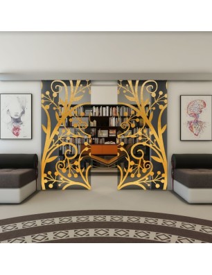 Glasschiebetür ECO-LINE - Fineprint Model 146 Gold auf Grauglas