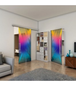 Glasschiebetür SLIM-LINE - Fineprint Model 026 Verlauf auf Grauglas