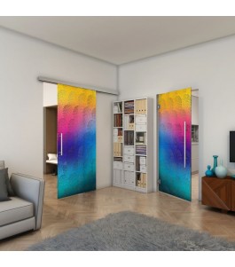 Glasschiebetür SLIM-LINE - Fineprint Model 029 Verlauf auf Grauglas