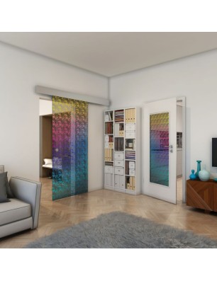 Glasschiebetür ECO-LINE - Fineprint Model 003 Verlauf auf Grauglas