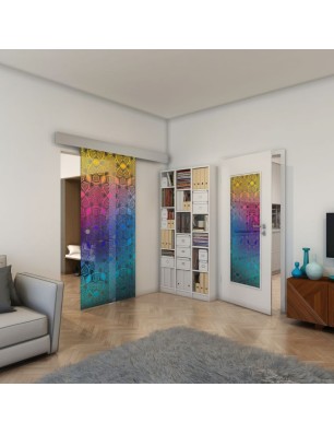 Glasschiebetür ECO-LINE - Fineprint Model 005 Verlauf auf Grauglas