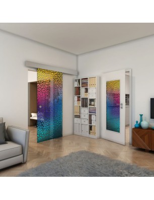 Glasschiebetür ECO-LINE - Fineprint Model 016 Verlauf auf Grauglas