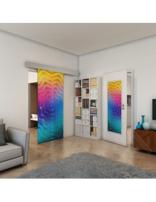 Glasschiebetür ECO-LINE - Fineprint Model 064 Verlauf auf Grauglas