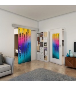 Glasschiebetür ECO-LINE - Fineprint Model 067 Verlauf auf Grauglas