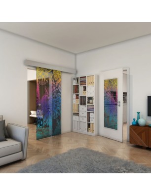 Glasschiebetür ECO-LINE - Fineprint Model 083 Verlauf auf Grauglas
