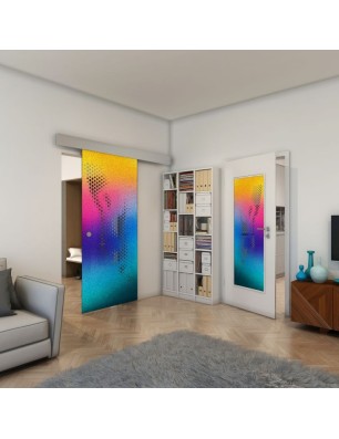Glasschiebetür ECO-LINE - Fineprint Model 120 Verlauf auf Grauglas