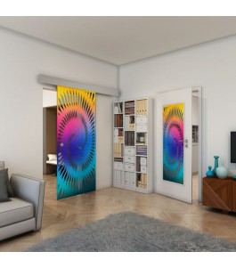 Glasschiebetür ECO-LINE - Fineprint Model 197 Verlauf auf Grauglas