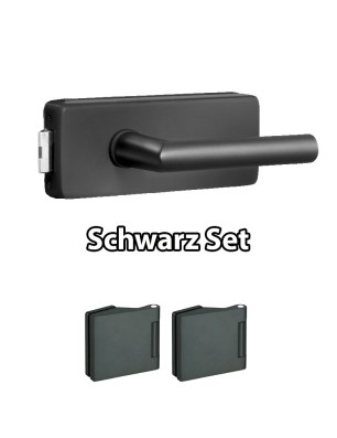 Glastürbeschlag DANIEL Schwarz-SET - Edelstahl