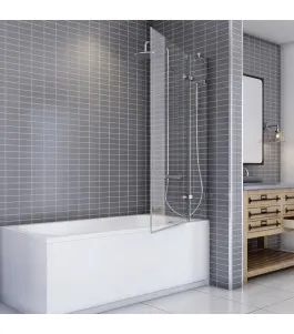 Badewannenaufsätze Delta 03 - aussenöffnend - Chrom - Klarglas