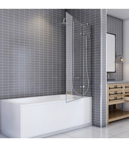 Badewannenaufsätze Delta 03 - aussenöffnend - Chrom - Klarglas