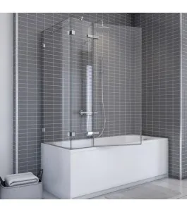 Badewannenaufsätze Delta 04 - aussenöffnend - Chrom - Klarglas