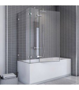 Badewannenaufsätze Delta 04 - aussenöffnend - Chrom - Klarglas