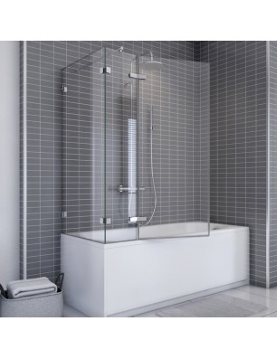 Badewannenaufsätze Delta 04 - aussenöffnend - Chrom - Klarglas