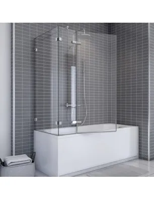 Badewannenaufsätze Delta 04 - aussenöffnend - Chrom - Klarglas