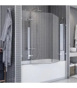 Badewannenaufsätze Delta 05 - aussenöffnend - Chrom - Klarglas