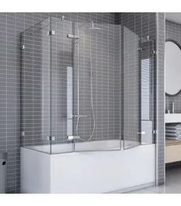 Badewannenaufsätze Delta 06 - aussenöffnend - Chrom - Klarglas