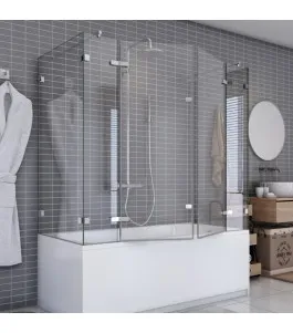 Badewannenaufsätze Delta 07 - aussenöffnend - Chrom - Klarglas