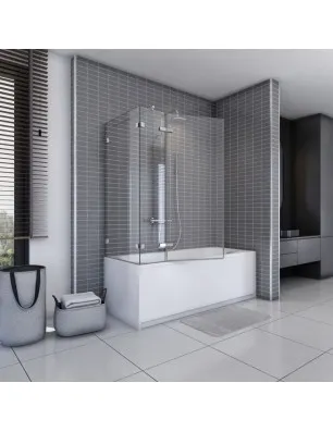 Badewannenaufsätze Delta 04 - aussenöffnend - Chrom - Klarglas