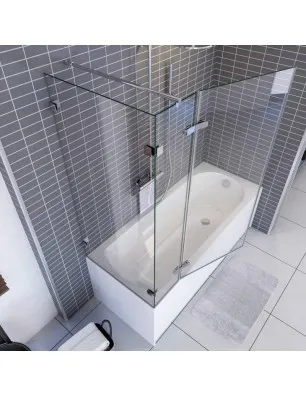 Badewannenaufsätze Delta 04 - aussenöffnend - Chrom - Klarglas