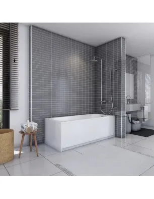 Badewannenaufsätze Delta 02 - aussenöffnend - Chrom - Klarglas