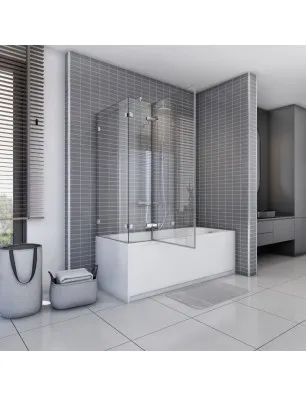 Badewannenaufsätze Delta 04 - aussenöffnend - Chrom - Klarglas