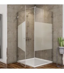 Eck-Duschkabine Borba 01 - aussenöffnend - Chrom - Blinds