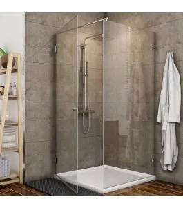 Eck-Duschkabine Bela 01 - Pendelband - Chrom - Klarglas