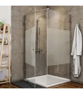 Eck-Duschkabine Bela 01 - Pendelband - Chrom - Blinds