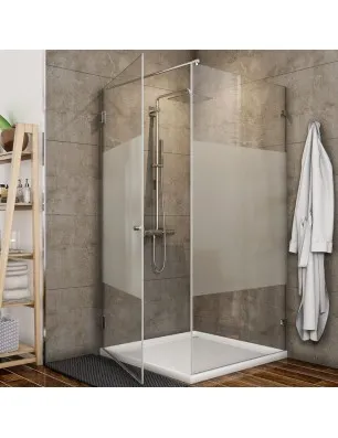 Eck-Duschkabine Bela 01 - Pendelband - Chrom - Blinds