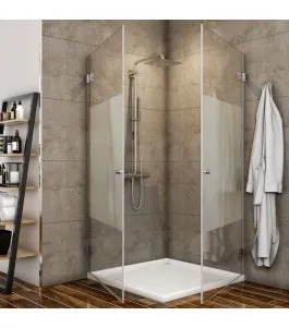 Eck-Duschkabine Borba 02 - aussenöffnend - Chrom - Blinds