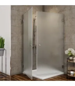 Eck-Duschkabine Bela 02 - Pendelband - Chrom - Satino