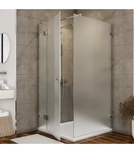 Eck-Duschkabine Borba 05 - aussenöffnend - Chrom - Satino