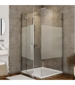 Eck-Duschkabine Borba 05 - aussenöffnend - Chrom - Blinds