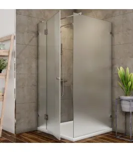 Eck-Duschkabine Bela 05 - Pendelband - Chrom - Satino