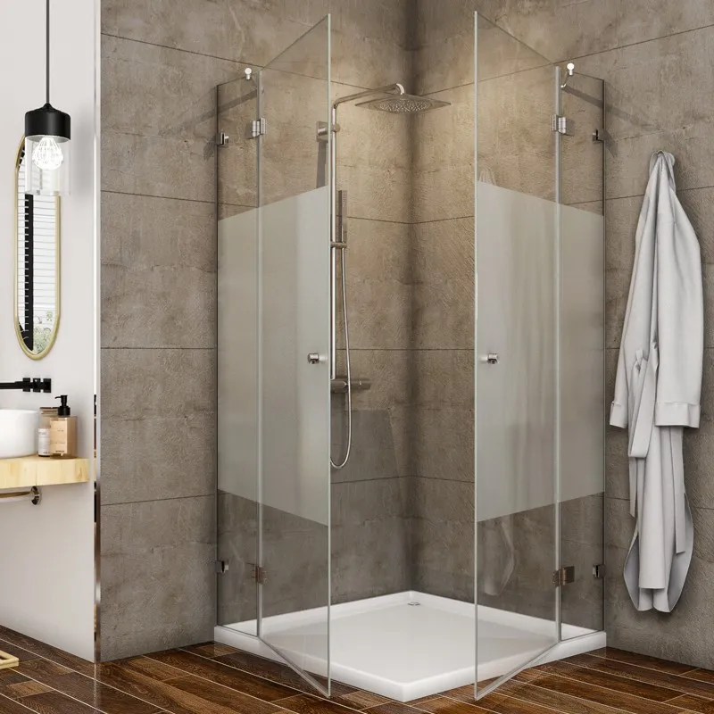 Eck-Duschkabine Borba-06 - aussenöffnend - Chrom - Blinds