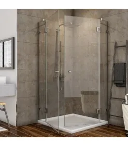 Eck-Duschkabine Bela 06 - Pendelband - Chrom - Klarglas