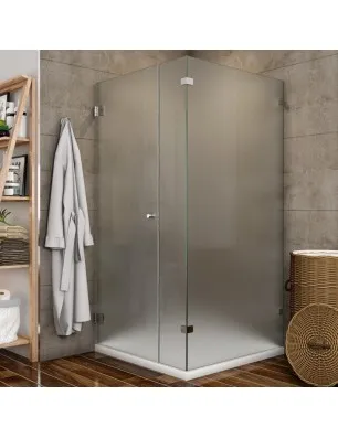 Eck-Duschkabine Borba 07 - aussenöffnend - Chrom - Satino