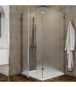 Eck-Duschkabine Bela 07 - Pendelband - Chrom - Satino