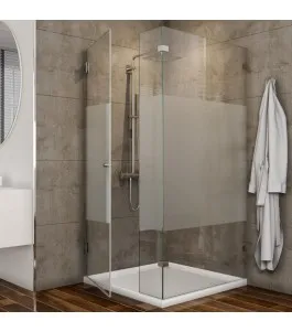 Eck-Duschkabine Bela 07 - Pendelband - Chrom - Blinds