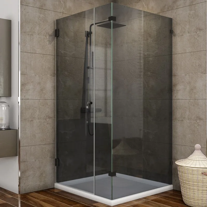 Eck-Duschkabine Bias-07 - Pendelband - Schwarz - Grauglas Eck-Duschkabine Bias-07 - Pendelband - Schwarz - Grauglas