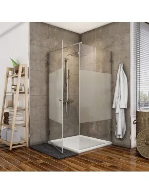 Eck-Duschkabine Bela 01 - Pendelband - Chrom - Blinds