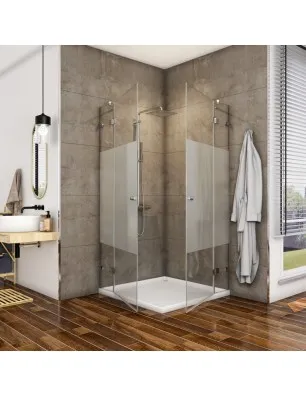Eck-Duschkabine Borba 06 - aussenöffnend - Chrom - Blinds